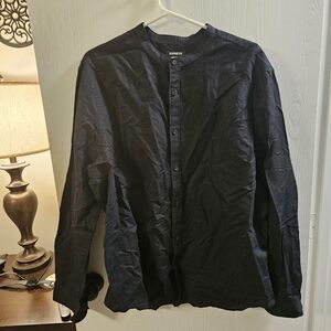 Express Black Button-Up Shirt